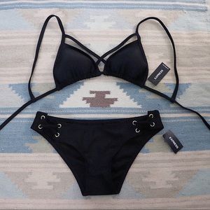 NWT NEVER WORN bikini XS black swimsuit